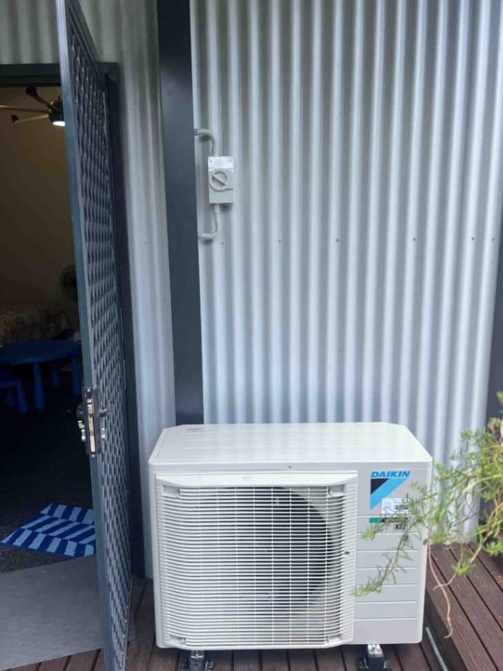 Outdoor unit included in a recent Daikin air conditioning installation.