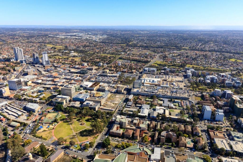 Sky view of Liverpool in NSW