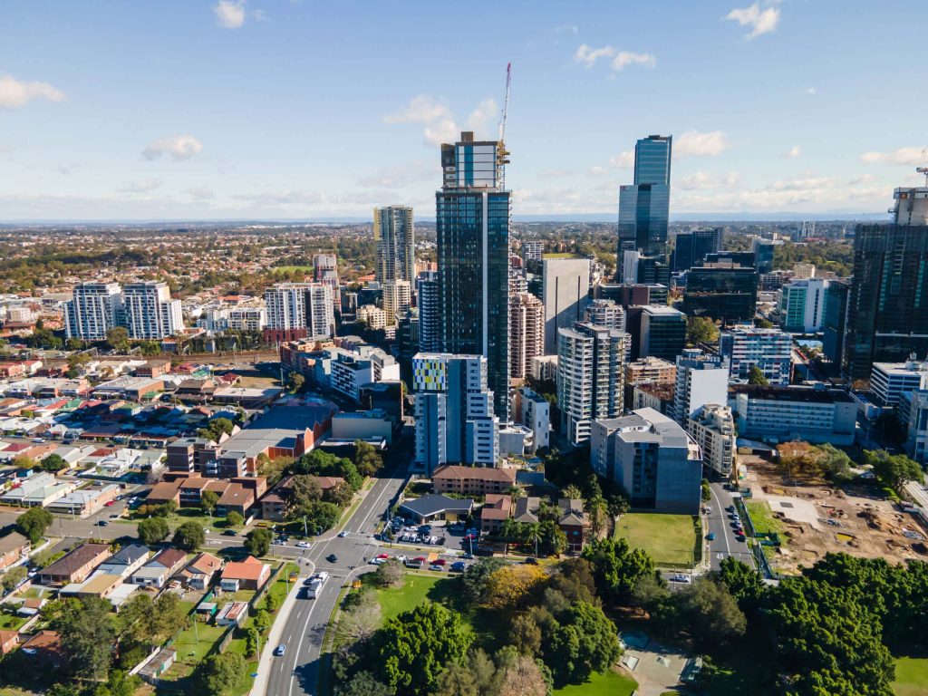a sky view of parramatta NSW