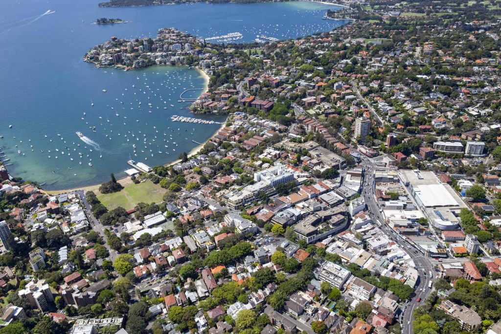 The coastal suburb of Double bay in NSW