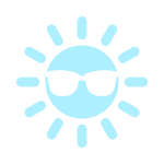 Icon of a sun wearing sunglasses